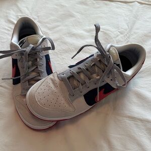 Nike Men's Cream and Red Sneakers